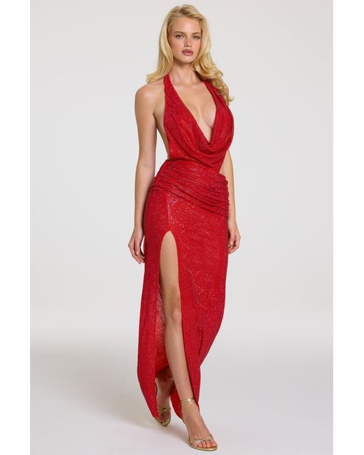Oh Polly Red Embellished Maxi Dress