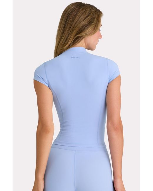 BO+TEE Blue Soft Active Quarter-Zip Top
