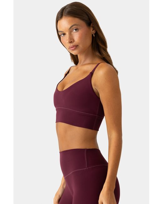 BO+TEE Red Soft Active Scoop-Neck Sports Bra