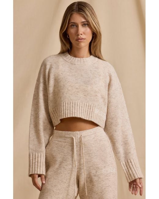 BO+TEE White Ribbed Knit Cropped Jumper