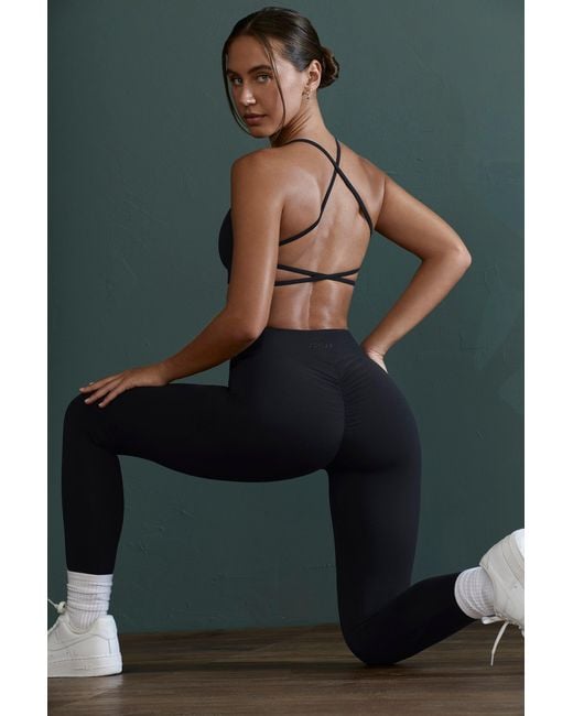 BO+TEE Green Lightweight Seamless Wrap-Over High-Waist Leggings