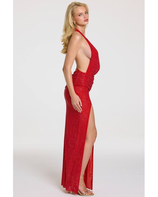 Oh Polly Red Embellished Maxi Dress