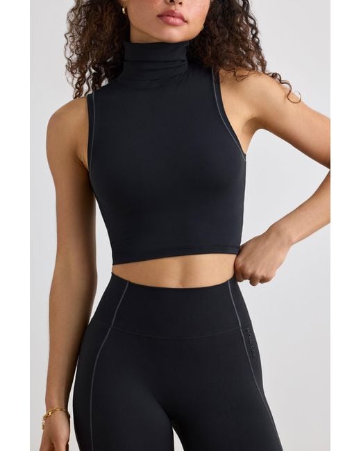BO+TEE Black Soft Active Turtleneck Tank Top