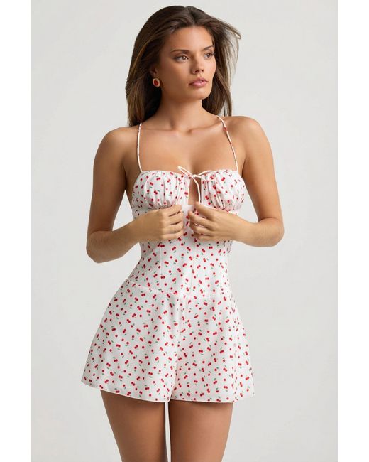 Oh Polly Multicolor Ruched Backless Playsuit