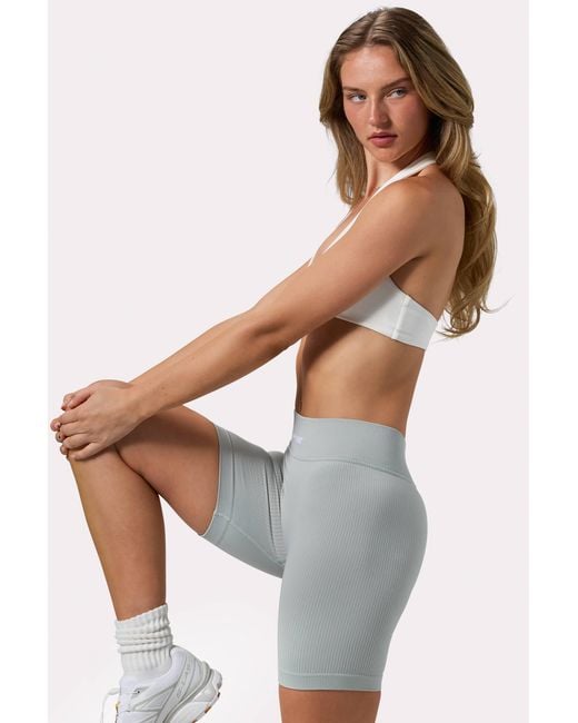 BO+TEE Gray Flexirib Biker Shorts