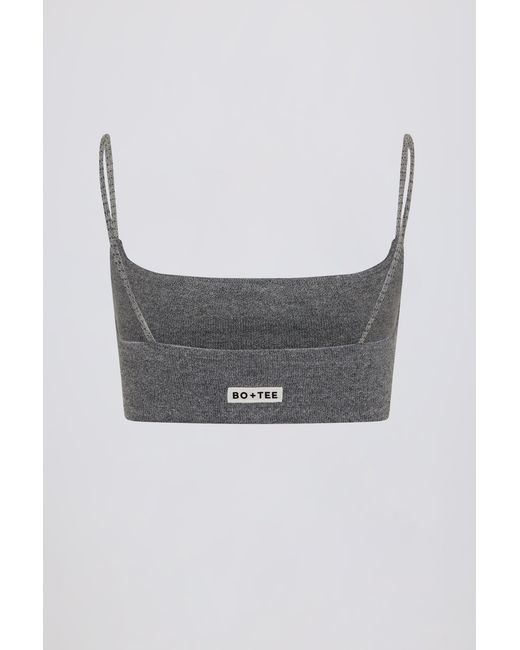 BO+TEE Gray Square-Neck Bralette