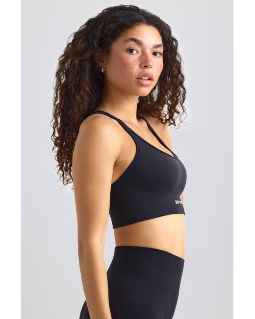 BO+TEE Black Strappy Define Luxe Sports Bra