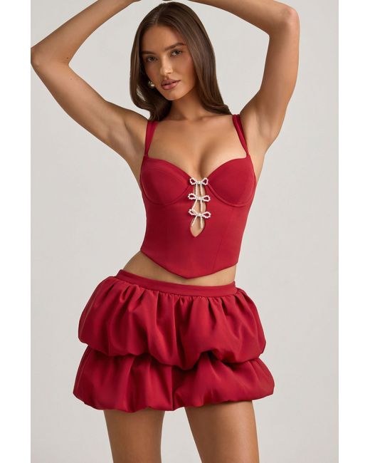 Oh Polly Layered Bubble Hem Mid-Rise Mini Skirt