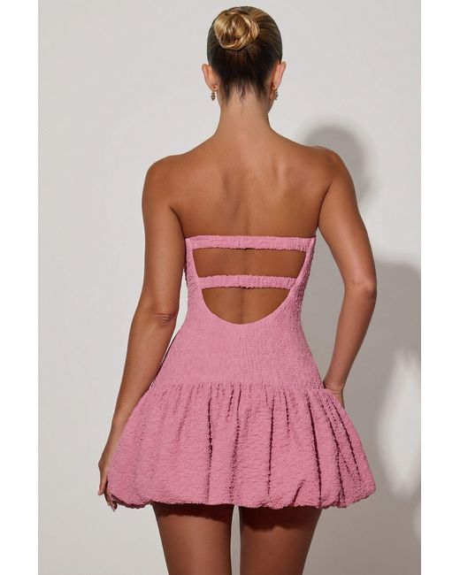 Oh Polly Pink Cut-Out Bubble Hem Corset Mini Dress