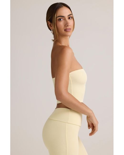 Oh Polly Yellow Modal Strapless Crop Top