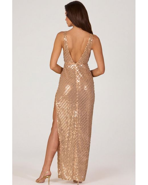 Oh Polly Metallic Embellished Maxi Dress