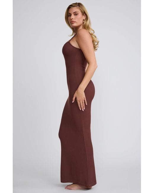 Oh Polly Brown Modal Scoop-Neck Maxi Dress