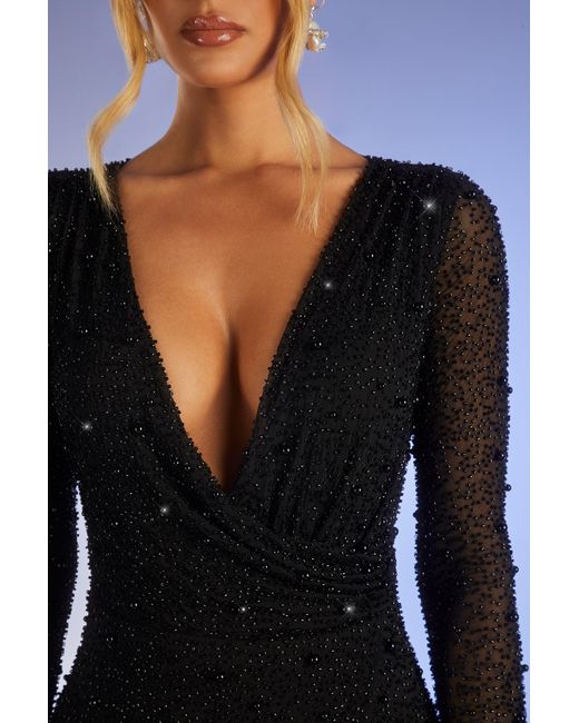 embellished wrap over a-line mini dress in black Embellished Wrap Wrap Cutout Mini Dress Embellished Wrap Over A-Line Mini Dress In Dark Blue