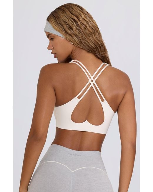 BO+TEE White Soft Active V-Neck Sports Bra