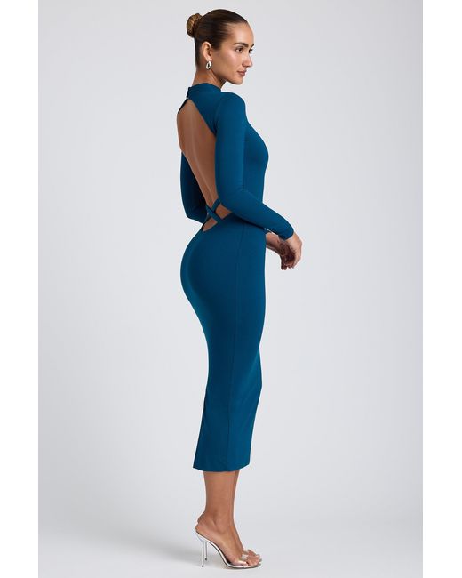 Oh Polly Blue Modal Cross-Back Midaxi Dress