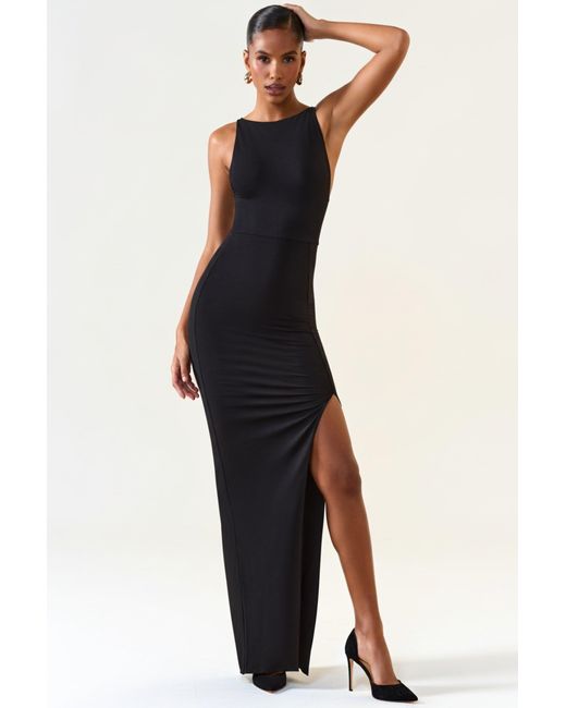 Oh Polly Black Modal Racerback Maxi Dress