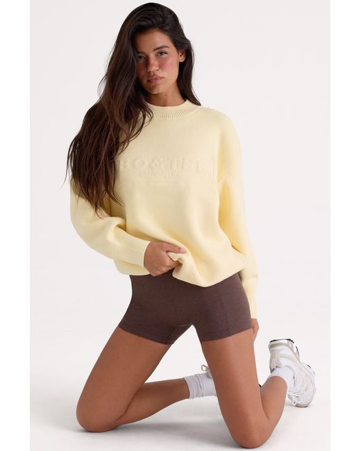 BO+TEE Yellow Ribbed Knit Oversized Jumper