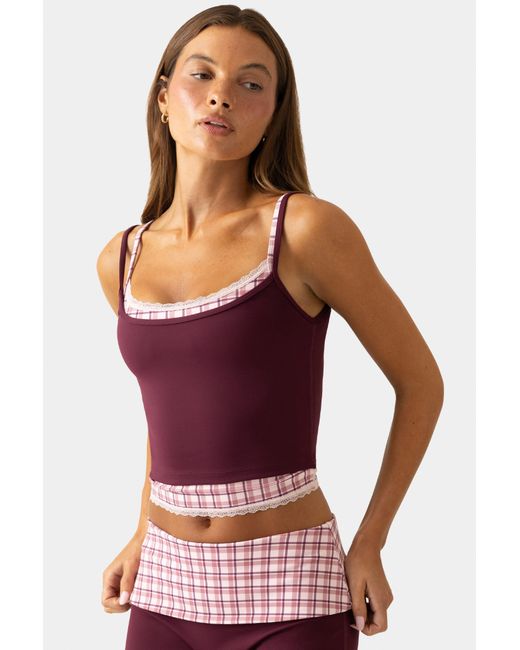 Women's Red Soft Active Double-Layer Tank Top