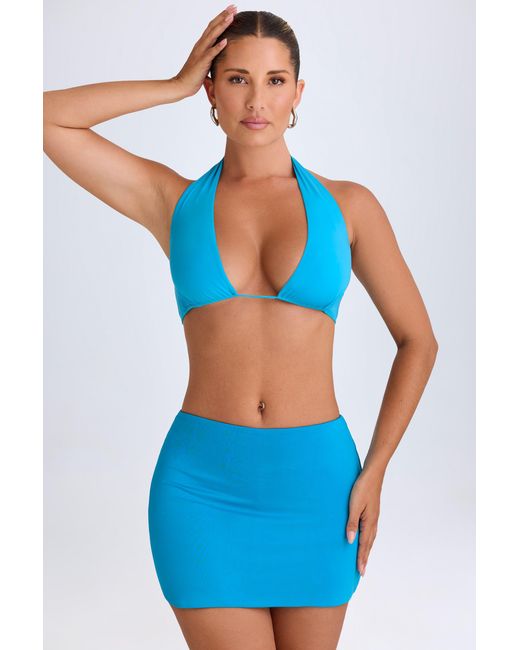 Oh Polly Blue Mid-Rise Micro Mini Skirt