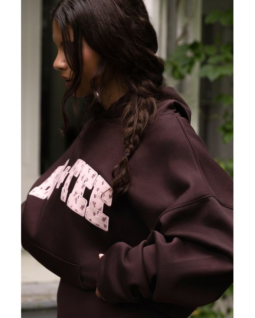 BO+TEE Red Oversized Applique Hoodie