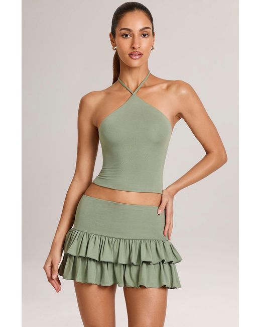 Oh Polly Green Modal Halterneck Top