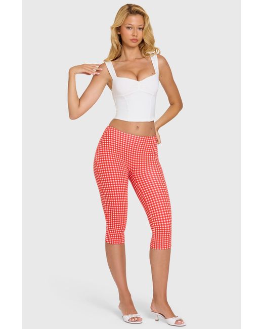 Oh Polly Red Modal Capri Leggings
