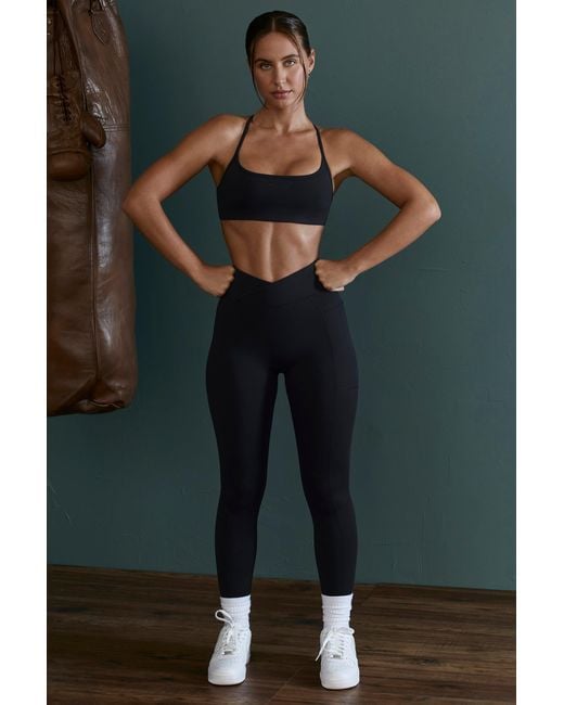 BO+TEE Green Lightweight Seamless Wrap-Over High-Waist Leggings