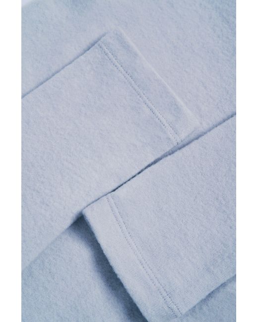 BO+TEE Blue Brushed Jersey V-Neck Crop Top