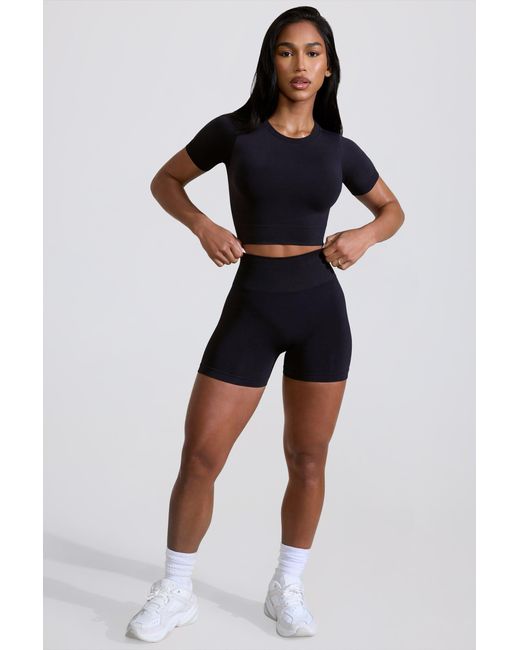 BO+TEE Black High Waist Define Luxe Mini Shorts