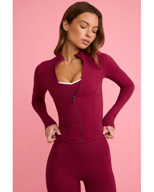 BO+TEE Red Soft Active Zip-Up Jacket