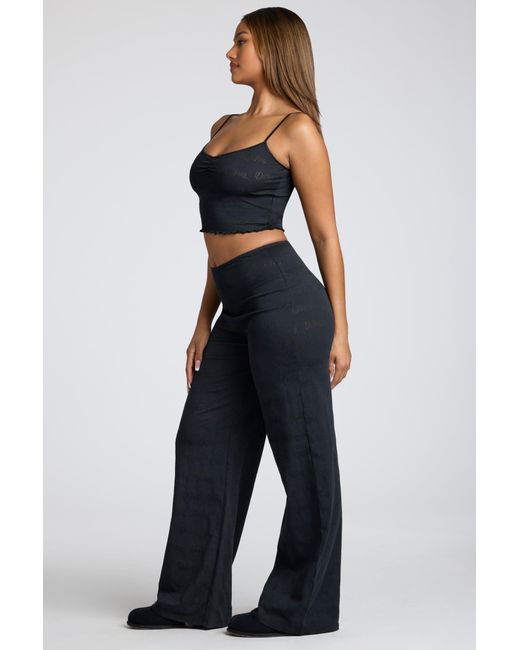 Oh Polly Multicolor Tall Mid Rise Straight Leg Pointelle Trousers