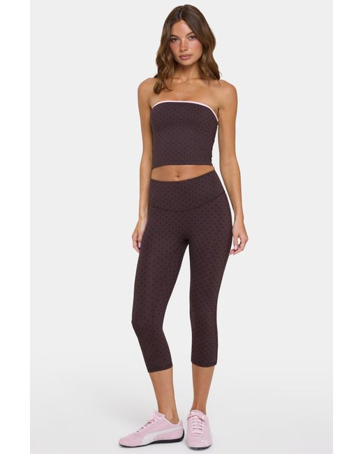 BO+TEE Brown Soft Active Capri Leggings