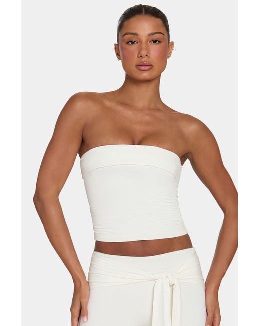BO+TEE White Buttercloud Slouchy Off-Shoulder Top