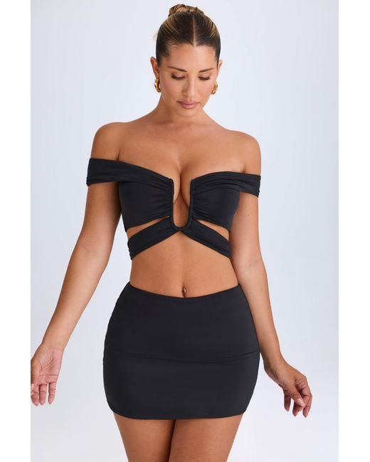 Oh Polly Black Mid-Rise Micro Mini Skirt