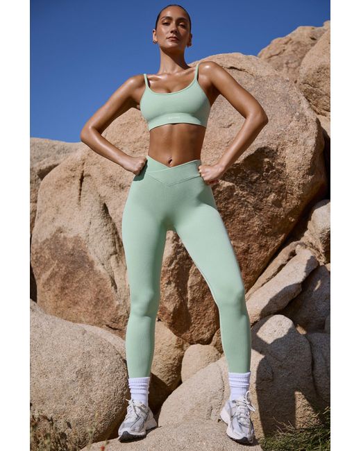 BO+TEE Green High Waist Flexirib Leggings