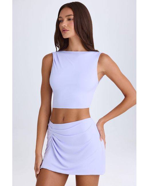Oh Polly Purple Draped A-Line Mini Skirt