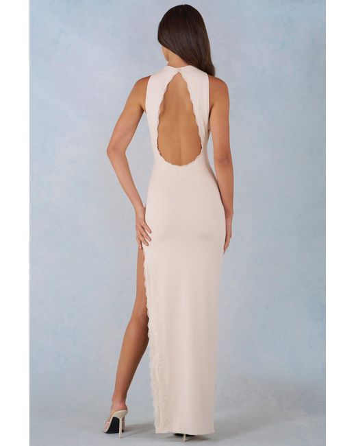 Oh Polly White Modal Halterneck Maxi Dress