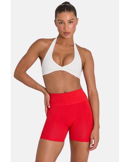 BO+TEE Red Define Luxe High-Waist Mini Shorts