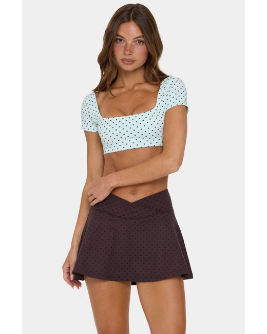 BO+TEE Green Soft Active Cap Sleeve Crop Top