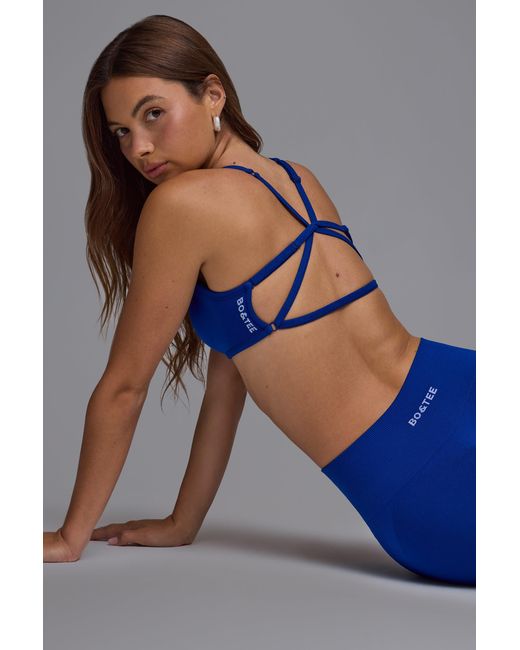 BO+TEE Blue Define Luxe Multiway Open-Back Sports Bra
