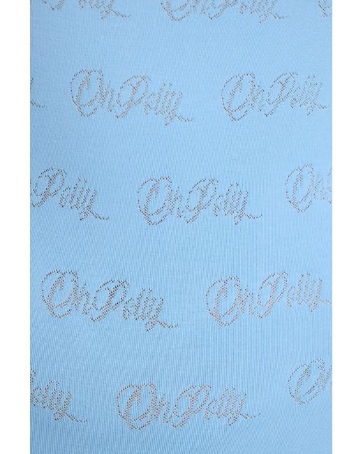 Oh Polly Blue Strappy Low Back Pointelle Romper