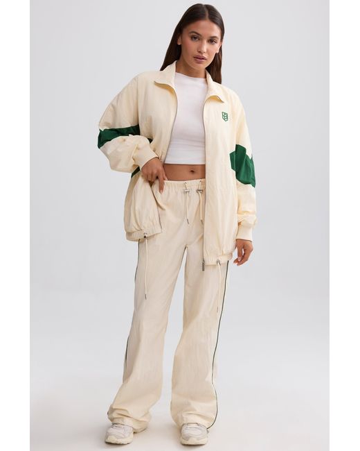 BO+TEE White Oversized Colourblock Track Jacket