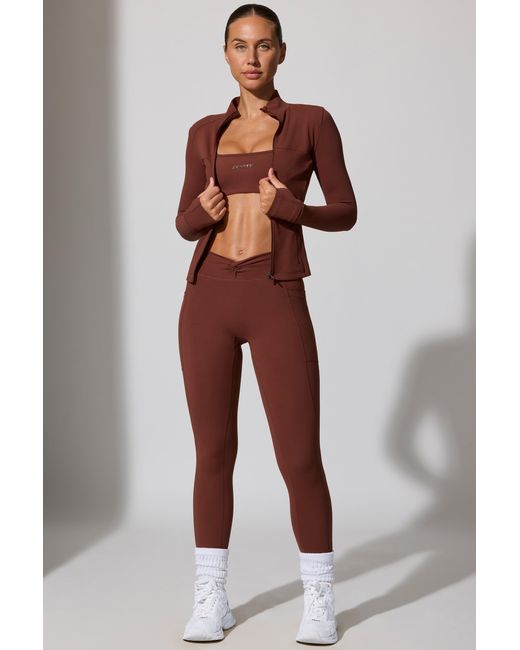 BO+TEE Brown Full Length Leggings With Pockets
