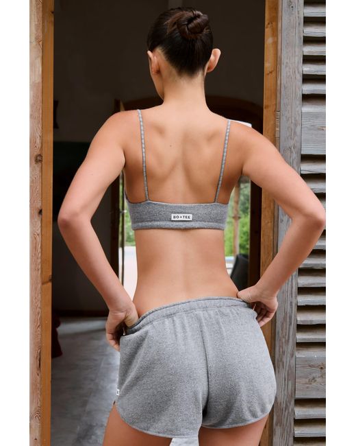 BO+TEE Gray Square-Neck Bralette