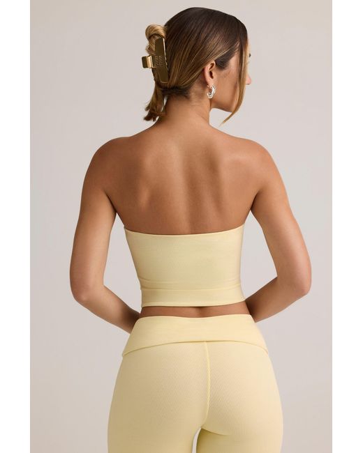 Oh Polly Yellow Modal Strapless Crop Top