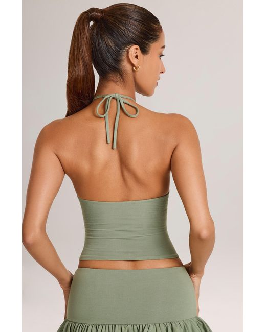Oh Polly Green Modal Halterneck Top