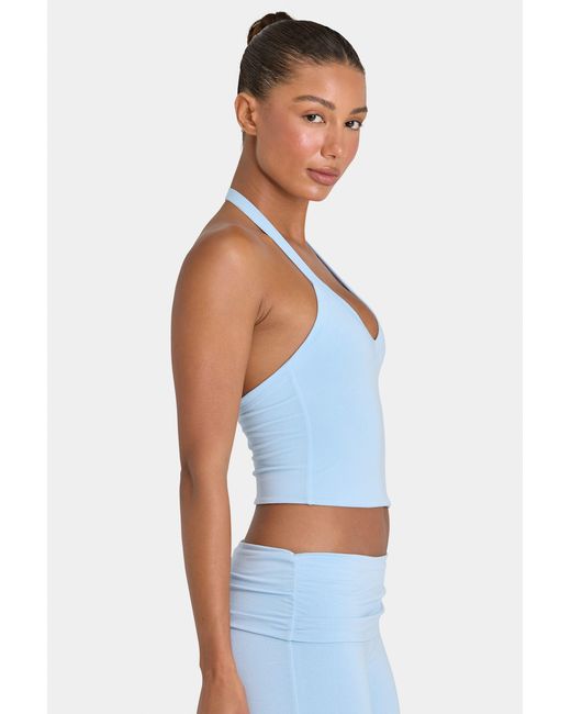BO+TEE Blue Buttercloud Crop Tank Top