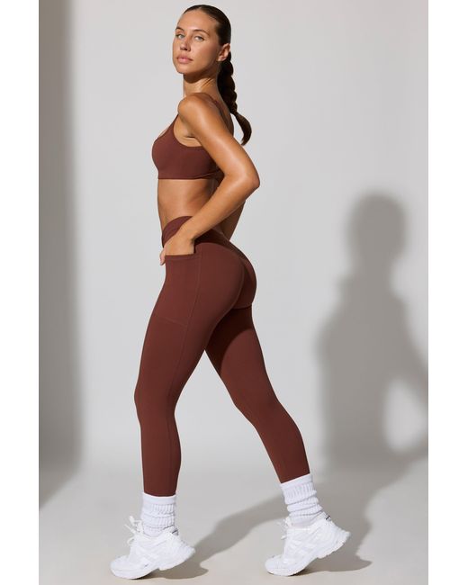 BO+TEE Brown Full Length Leggings With Pockets