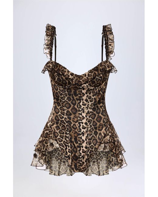 Oh Polly Multicolor Ruffled Corset Bodysuit