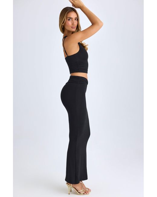 Oh Polly Blue Modal Twist-Front Maxi Skirt